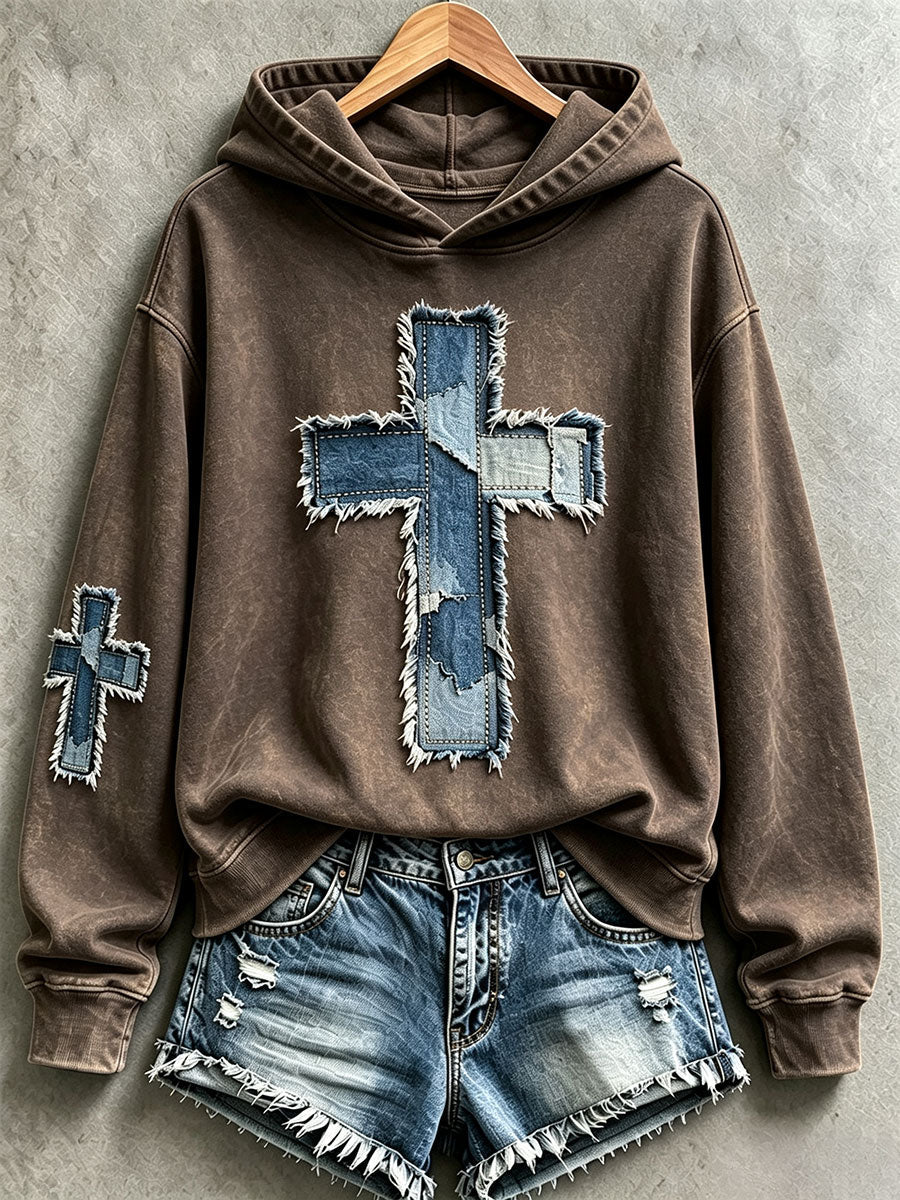 Women's Christian Art Cross Hoodie