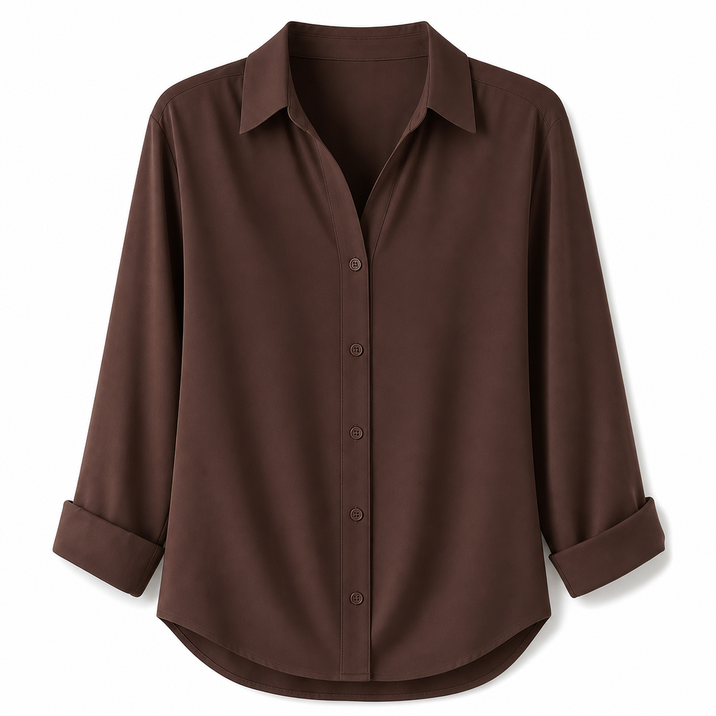 Women Elegant Casual Long Sleeve Button Up Blouse