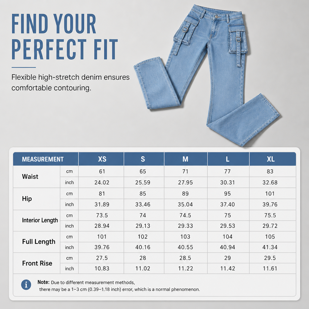 โจ๐Women's High Stretch Slim Fit Cargo Flare Jeans with Flap Pocketsโจ๐๐ถ๐บ ๐ข๐ฏ๐บ 2 ๐ข๐ฏ๐ฅ ๐จ๐ฆ๐ต ๐ข๐ฏ ๐ฆ๐น๐ต๐ณ๐ข 8% ๐ฅ๐ช๐ด๐ค๐ฐ๐ถ๐ฏ๐ต