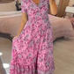 👗Šaty s potiskem a výstřihem do V