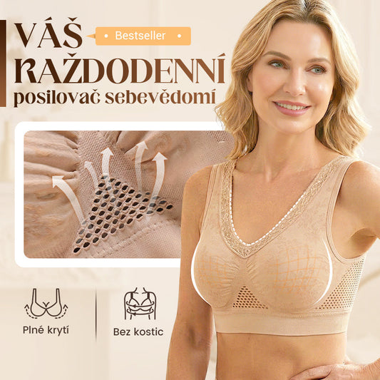 👙 Bešvová krajková podprsenka s vysokým stahováním a prodyšností – Skladem & na dobírku 💖✨