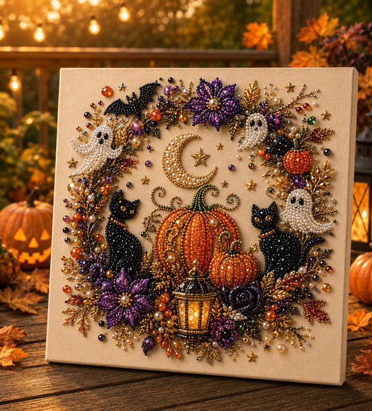 🎁💥POSLEDNÍ DEN VÝPRODEJE – SLEVA 50 %!!!! 👻✨ Halloweenová sada pro vlastní tvorbu z perliček – Proměňte drobné perličky v strašidelně roztomilé kouzlo