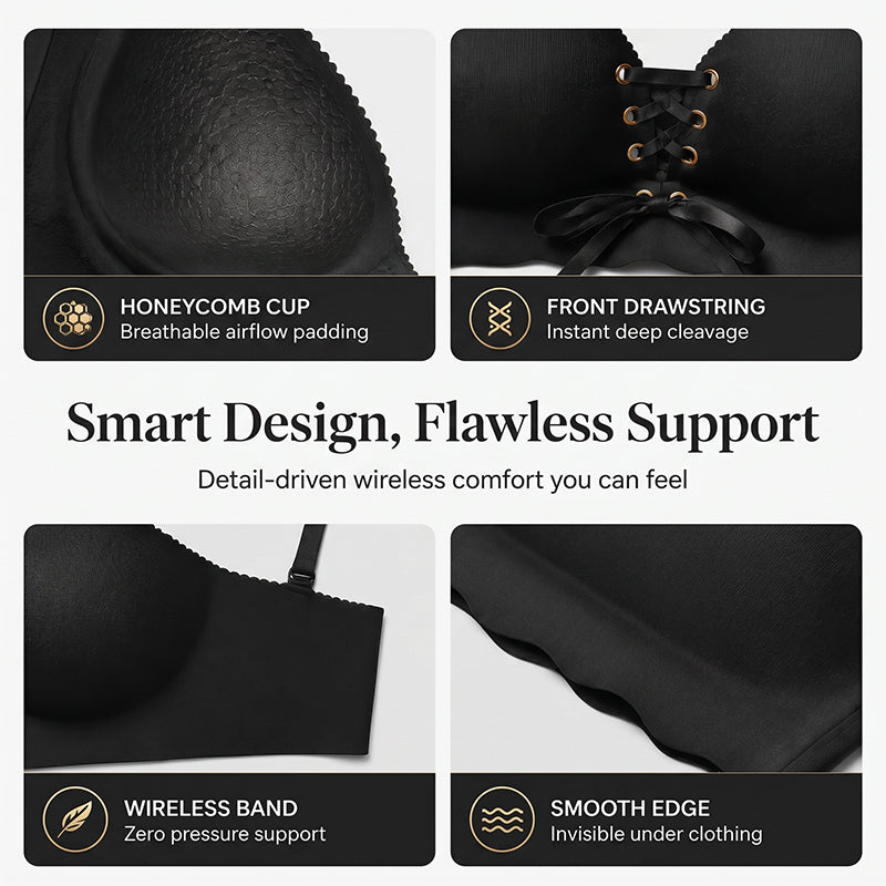 💪Push-Up Support, Natural Shaping👙 Women's Seamless Push-Up Support Bra – Lifting & Shaping | Perfect for Dates, Parties & Formal Occasions, Confident Curves ✨