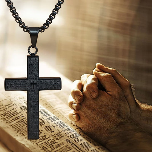 💖KUPTE 1 A ZÍSKEJTE 1 ZDARMA – ✝️Náhrdelník s křížem a modlitbou Páně Scibble