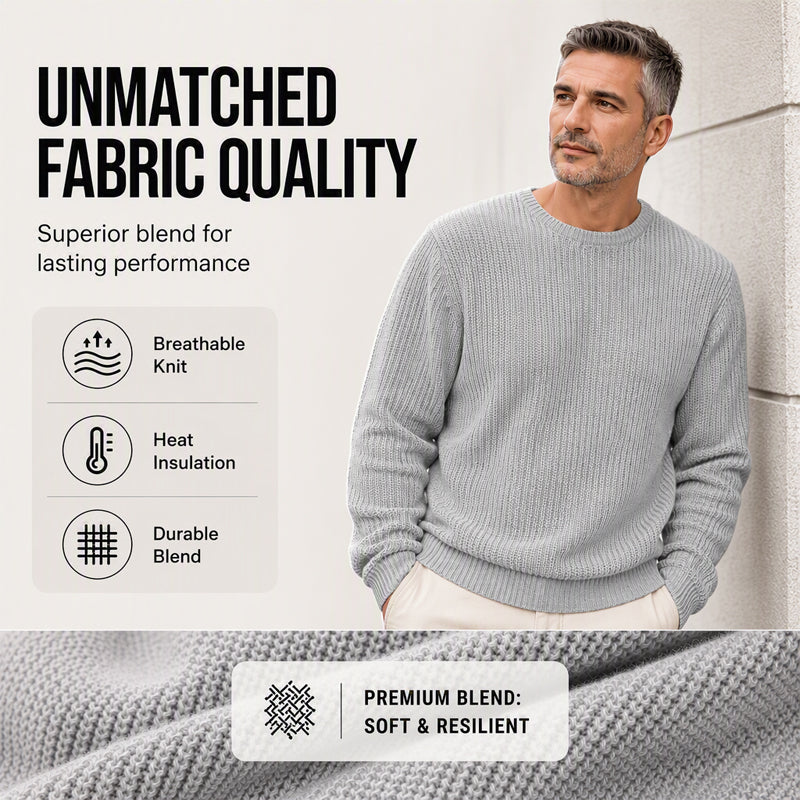 ✨2026 Collection at 50% OFF🎁JMIERR Men's Crewneck Sweater Soft Casual Sweaters Classic Long Sleeve Pullover Sweaters with Ribbing Edge