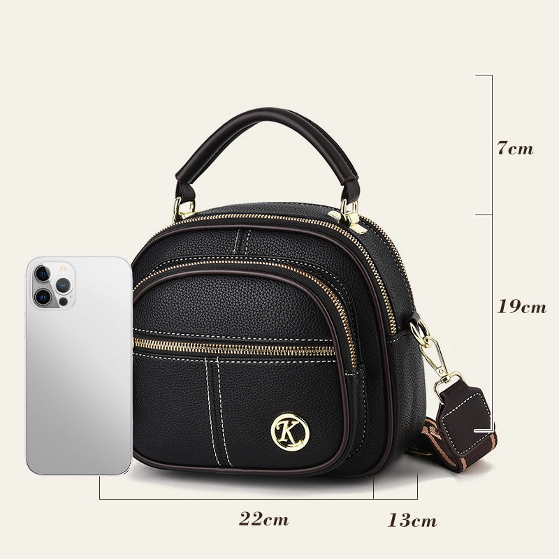 Klasyczna wielofunkcyjna torba crossbody 👜 z regulowanym szerokim paskiem na ramię ze skóry PU