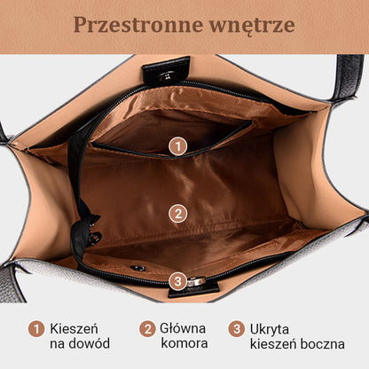 👜 Prosta monochromatyczna skórzana torebka o dużej pojemności, podkreślająca elegancję ✨