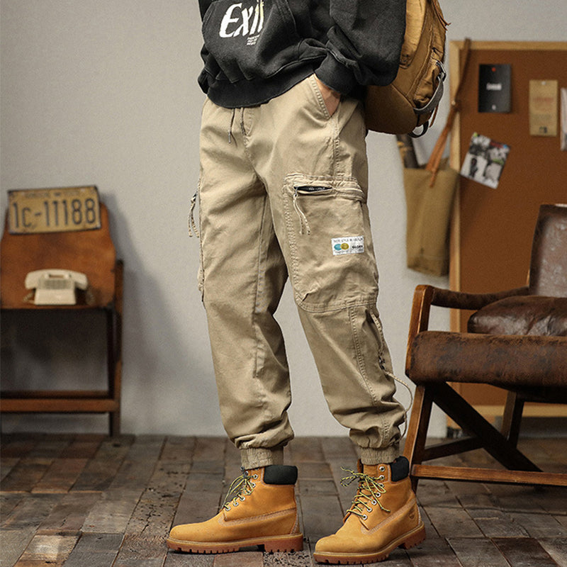 Men's Drawstrings Cargo Pants with Pockets