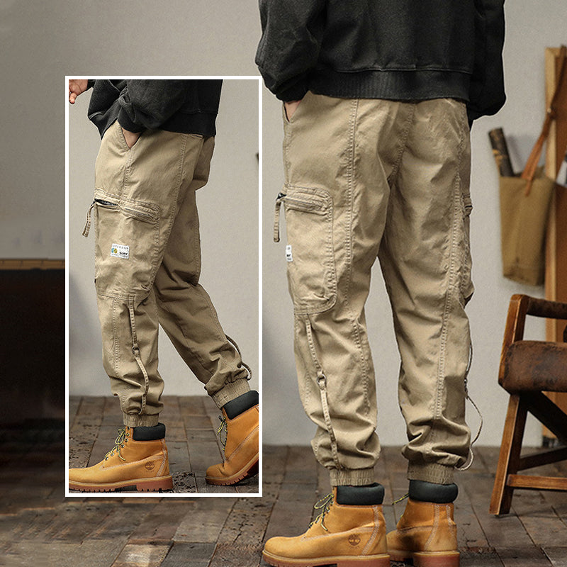 Men's Drawstrings Cargo Pants with Pockets