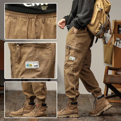 Men's Drawstrings Cargo Pants with Pockets