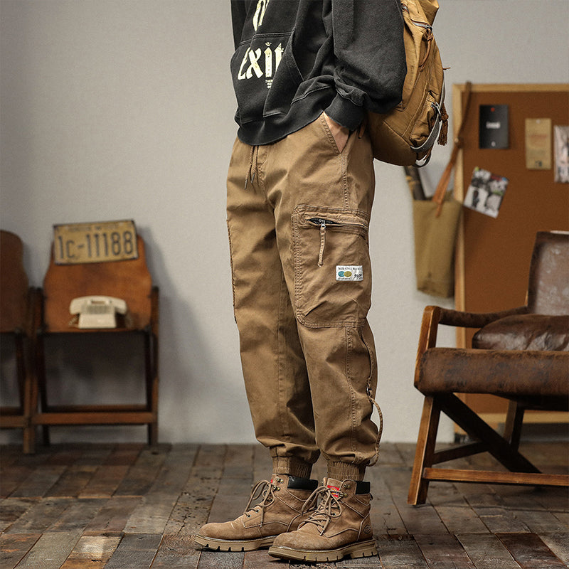 Men's Drawstrings Cargo Pants with Pockets