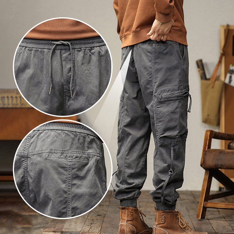 Men's Drawstrings Cargo Pants with Pockets