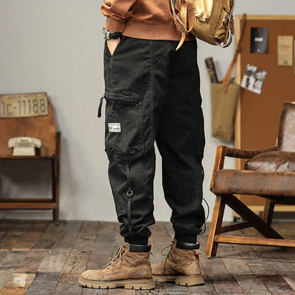 Men's Drawstrings Cargo Pants with Pockets