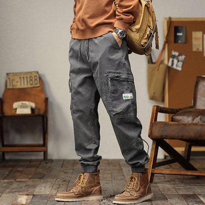 Men's Drawstrings Cargo Pants with Pockets