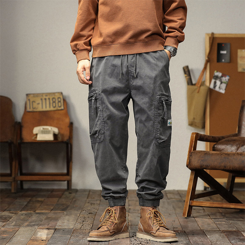 Men's Drawstrings Cargo Pants with Pockets