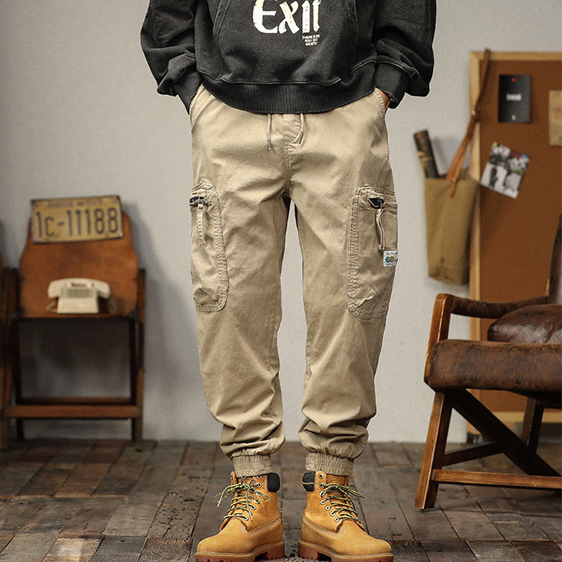 Men's Drawstrings Cargo Pants with Pockets