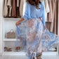 👗Modrý dvoudílný set: modrý top s mašlí na zádech a tylová sukně