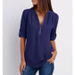 💖Volná halenka Plus Size s 3/4 rukávy a zipem