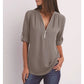 💖Volná halenka Plus Size s 3/4 rukávy a zipem