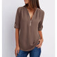💖Volná halenka Plus Size s 3/4 rukávy a zipem