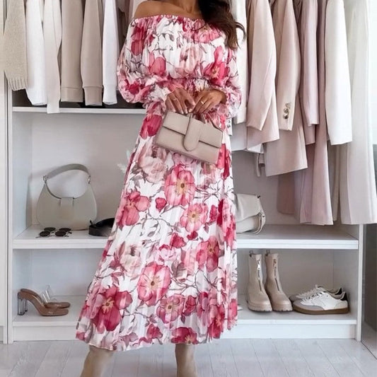🌸Květinový top s odhalenými rameny a dvoudílný komplet s maxi sukní