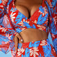 👗Dámské třídílné sexy plavky s květinovým potiskem