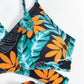 👗Dámské třídílné sexy plavky s květinovým potiskem