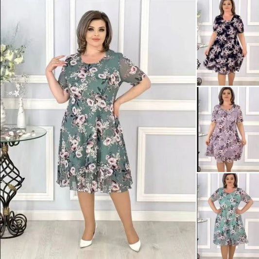 Elegant Floral Print Dress