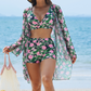 🏝️Dámský Třídílný Bikini Set S Přehozem🏝️