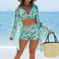 🏝️Dámský Třídílný Bikini Set S Přehozem🏝️
