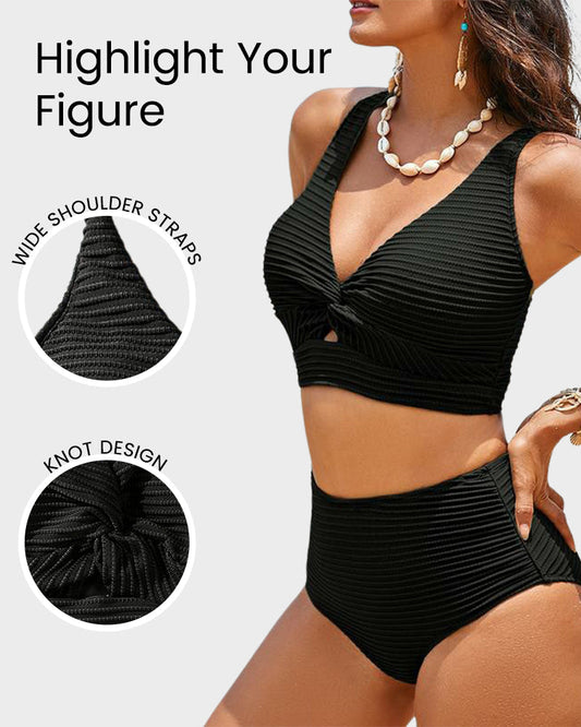 👙Texturované Bikiny S Vysokým Pasem