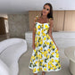 👗Elegantní dámské šaty se špagetovými ramínky a květinovým potiskem