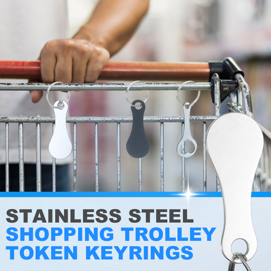 2 kusy nerezové oceli Nákupní vozík Token klíčenky