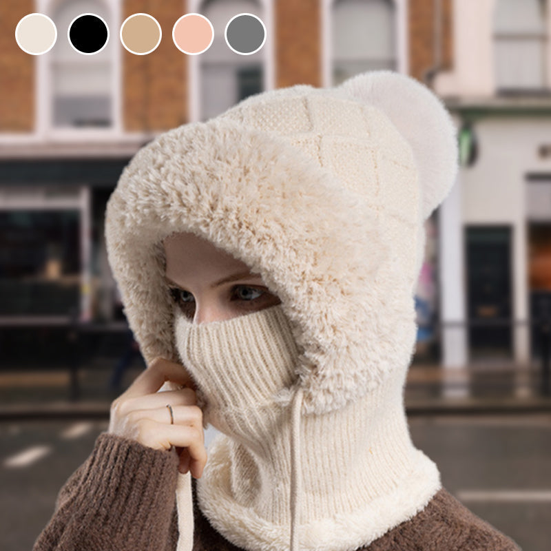 🔥New arrivals offer-Stylish Chunky Winter Knit Hat - With Warm Face Cover and Scarf