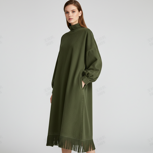 Women's Casual Solid Color Faux Suede Dress