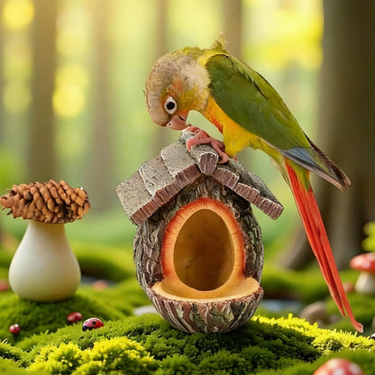 🐦 Novinky 2026 – Venkovní krmítko pro ptáky s realistickým designem pařezu | Zahradní dekorace a útočiště pro divoká zvířata v jednom! 🌿✨