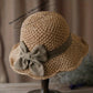 🏖️👒Elegantní tkaný slaměný klobouk s mašlí