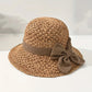 🏖️👒Elegantní tkaný slaměný klobouk s mašlí