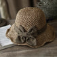 🏖️👒Elegantní tkaný slaměný klobouk s mašlí
