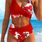 Zářte na pláži – Dámský květinový bikinový set s vysokým pasem – platba na dobírku 👙🌺
