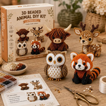 Proměňte drobné korálky v roztomilá 3D zvířátka – sada na výrobu zvířátek z korálků. Na dobírku! 🧵