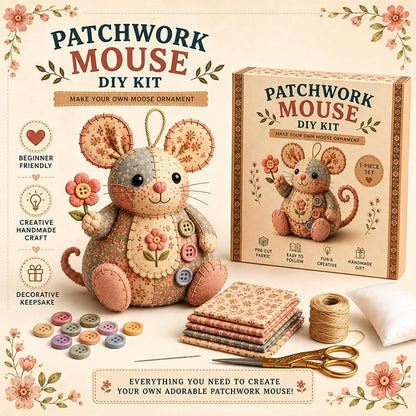 Postupujte podle podrobného návodu krok za krokem – DIY sada na patchworkovou myšku. Možnost dobírky! 📖