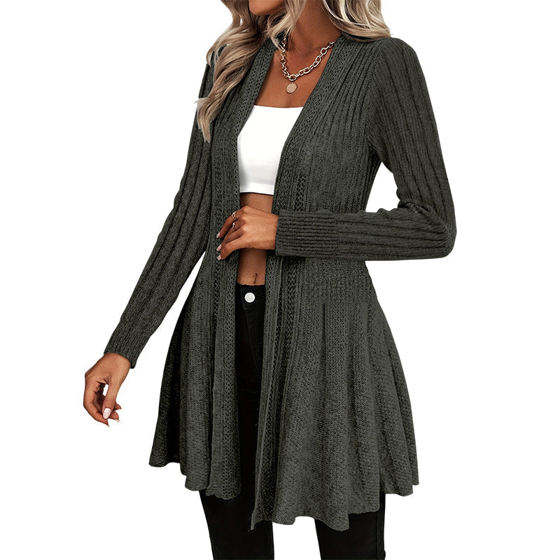 🧶 Effortless Layering | Women's Textured-Knit Open-Front Relaxed Cardigan