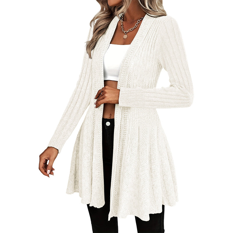 🧶 Effortless Layering | Women's Textured-Knit Open-Front Relaxed Cardigan