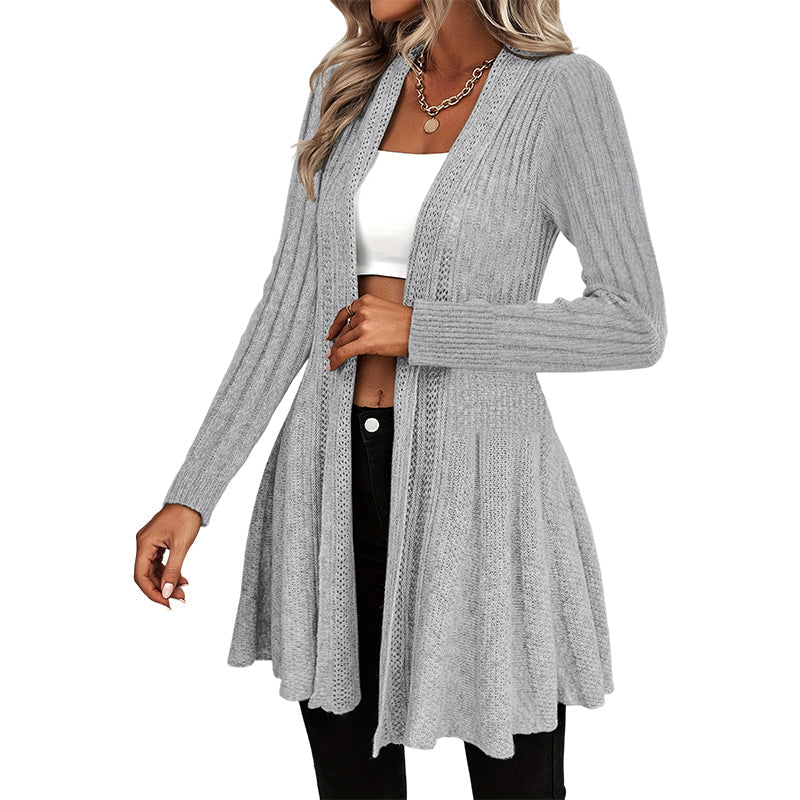🧶 Effortless Layering | Women's Textured-Knit Open-Front Relaxed Cardigan