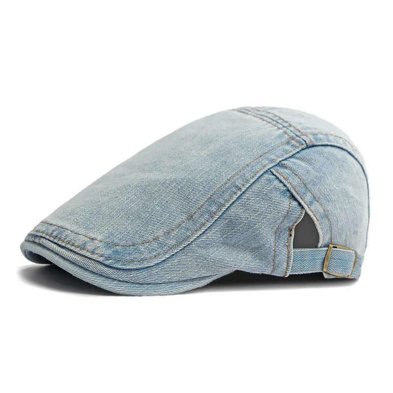 🧢 Vintage Denim Newsboy Cap | Unisex Classic Retro Flat Hat
