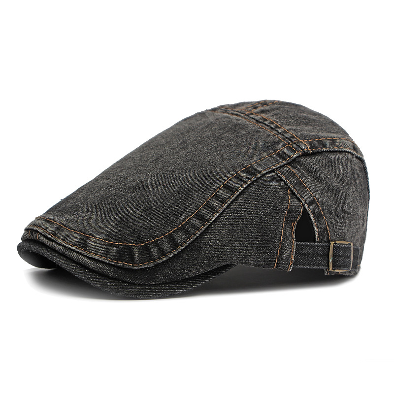 🧢 Vintage Denim Newsboy Cap | Unisex Classic Retro Flat Hat