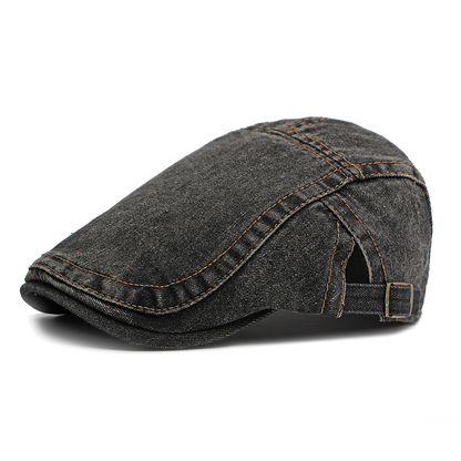 🧢 Vintage Denim Newsboy Cap | Unisex Classic Retro Flat Hat