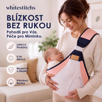 🤱 Ergonomické nosítko pro miminko s polstrovanou opěrkou krku – lze nosit dovnitř i ven, vpředu i na zádech, snižuje únavu rukou, podporuje zdravé držení těla, ideální na procházky a výlety (0–36 měsíců) 💖