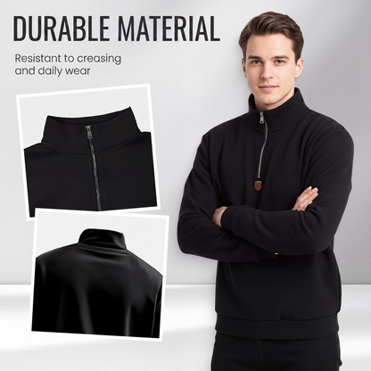 🖤Black Friday Sale:50% OFF🖤 🍂 Easy Everyday Comfort | Men's Warm-Lined Stand-Collar Quarter-Zip Pullover